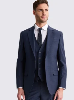 MOSS Blue Tailored Performance Suit Jacket
