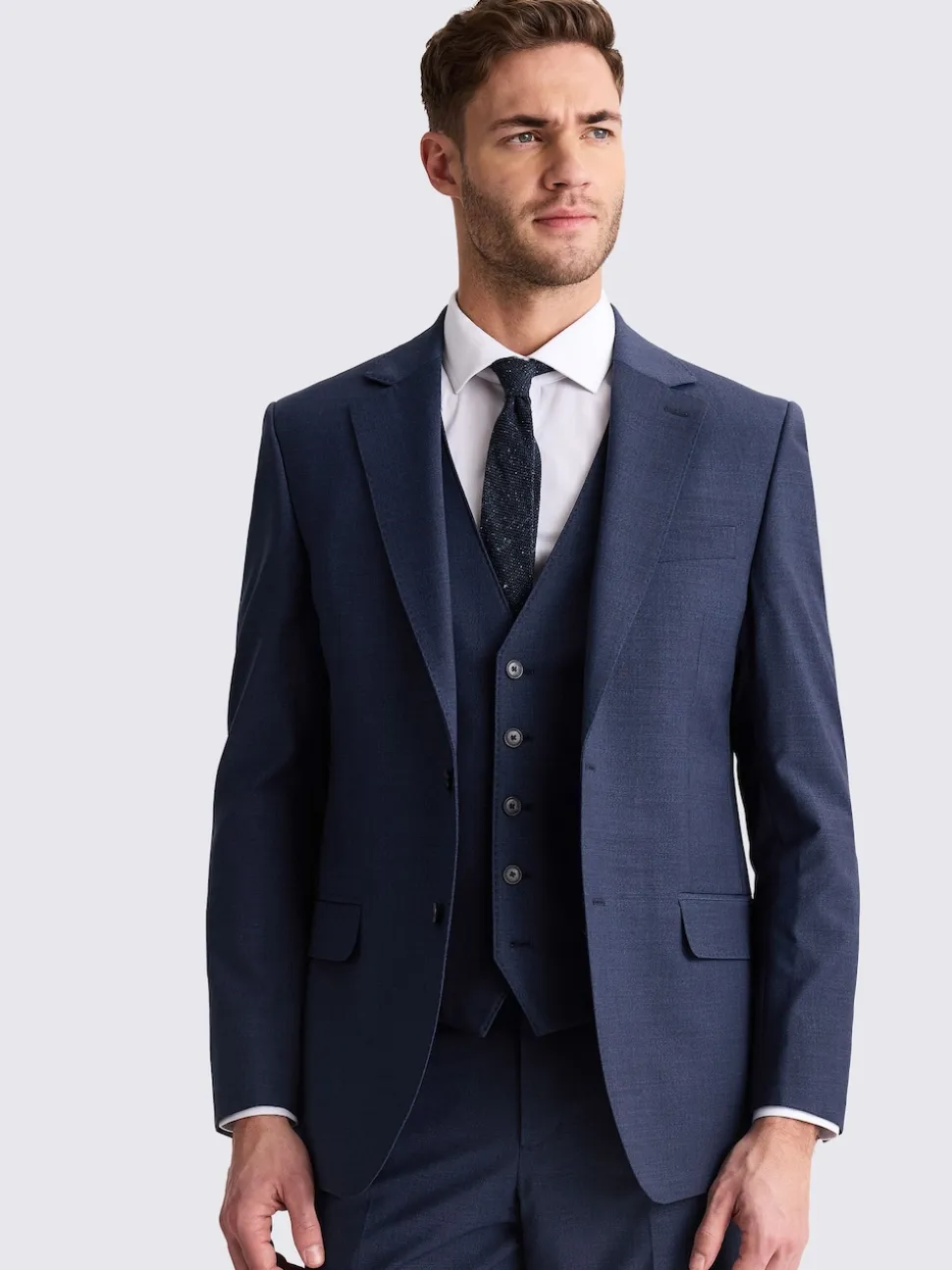 MOSS Blue Tailored Performance Suit Jacket