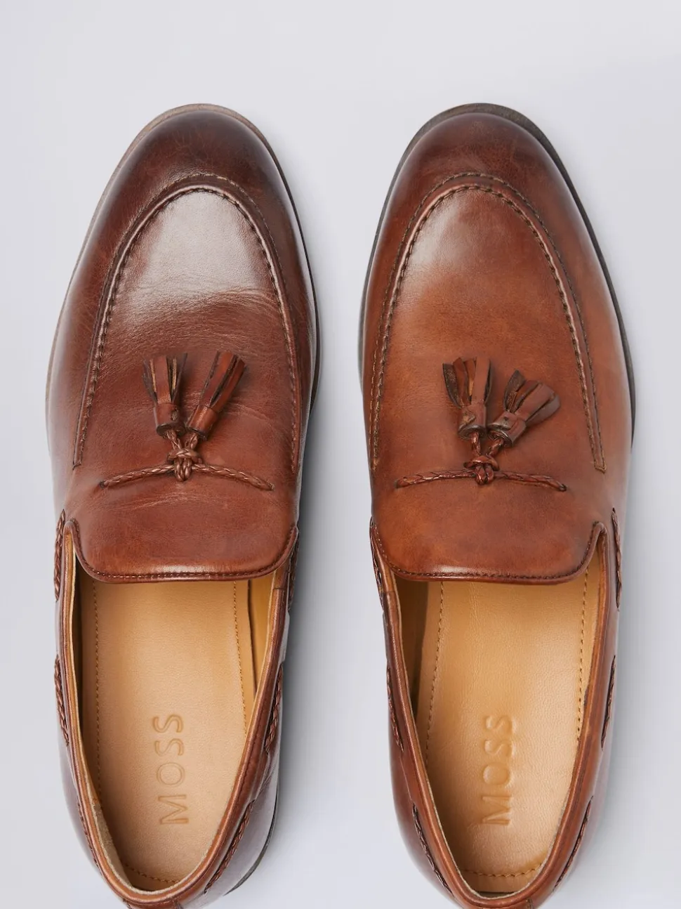 MOSS Brown Highgate Tassel Loafers