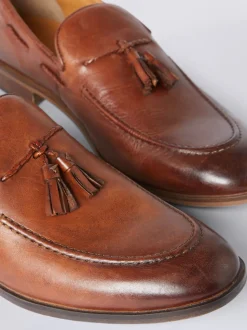 MOSS Brown Highgate Tassel Loafers