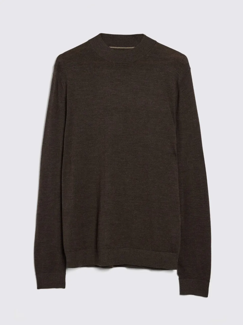 MOSS Brown Merino-Blend Mock-Neck Jumper