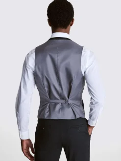 MOSS Charcoal Slim Regular Fit Stretch Suit Waistcoat