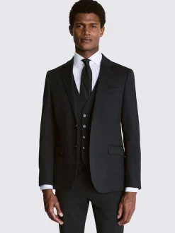 MOSS Charcoal Slim Regular Fit Stretch Suit Jacket