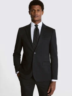 MOSS Charcoal Slim Regular Fit Stretch Suit Jacket