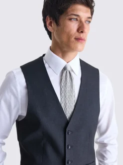 MOSS Charcoal Tailored Regular Fit Stretch Suit Waistcoat