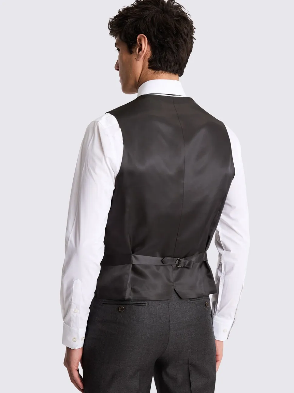MOSS Charcoal Tailored Twill Italian Suit Waistcoat
