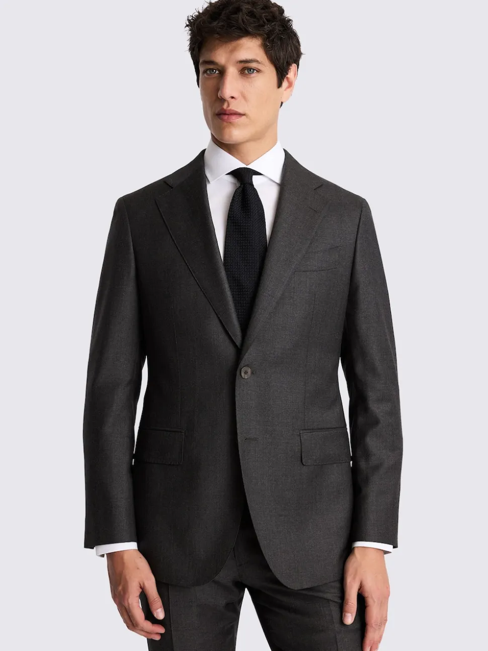 MOSS Charcoal Tailored Twill Italian Suit Jacket