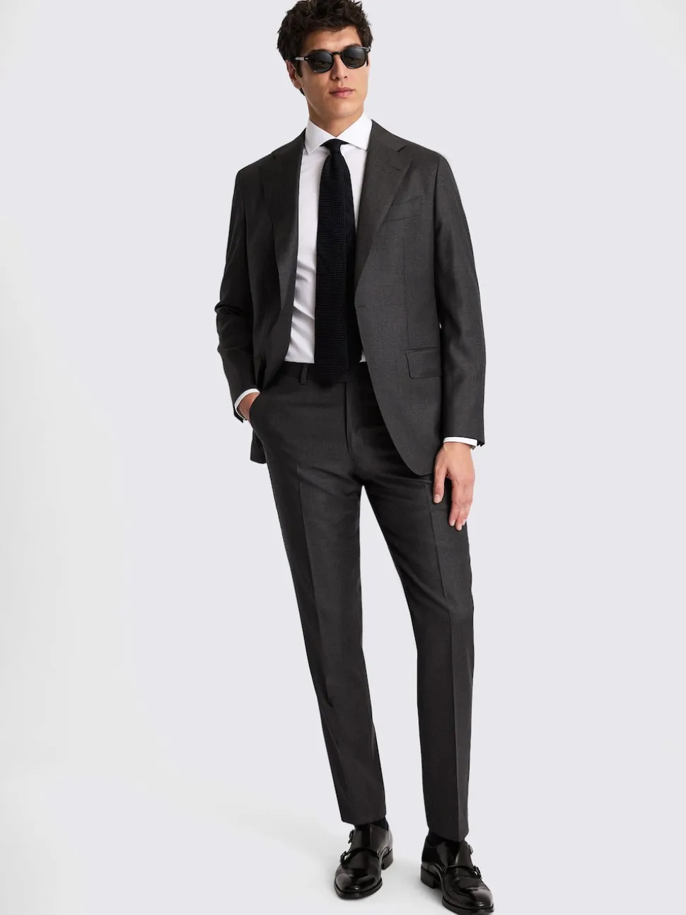 MOSS Charcoal Tailored Twill Italian Suit Jacket