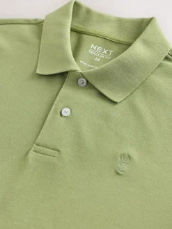 Moss Green Regular Fit Short Sleeve Pique Polo Shirt