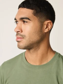 Moss Green Slim Fit Essential Crew Neck Cotton T-Shirt