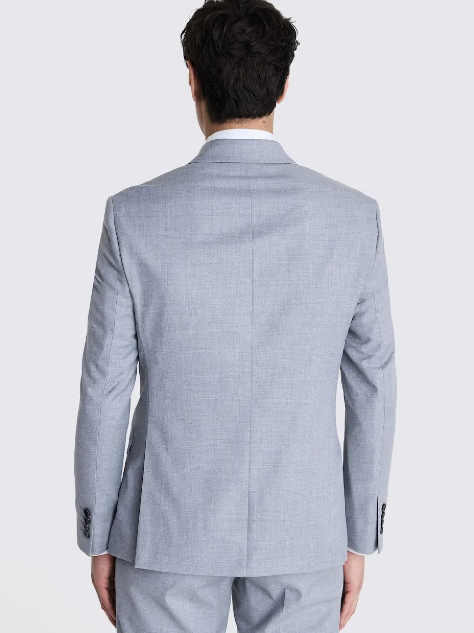 MOSS Grey Slim Double Breasted Stretch Suit Jacket