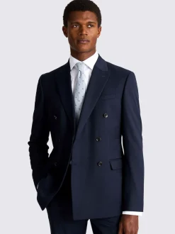 MOSS Ink Slim Double Breasted Stretch Suit Jacket