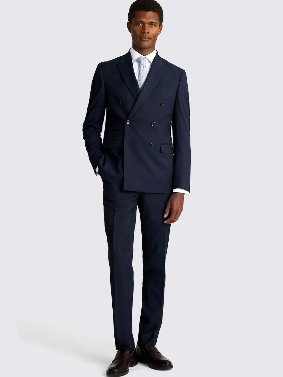 MOSS Ink Slim Double Breasted Stretch Suit Jacket