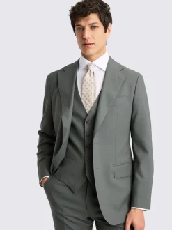 MOSS Khaki Tailored Fit Italian Suit Jacket
