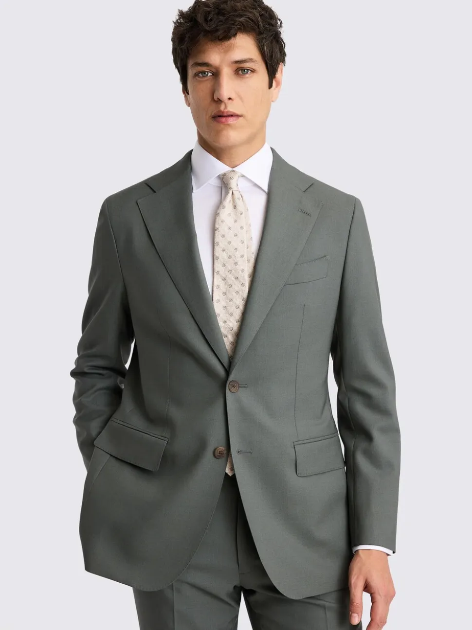 MOSS Khaki Tailored Fit Italian Suit Jacket