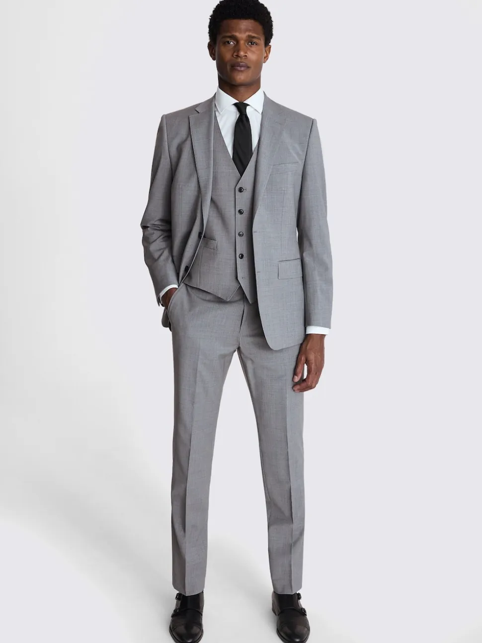 MOSS Light Grey Marl Tailored Performance Suit Jacket