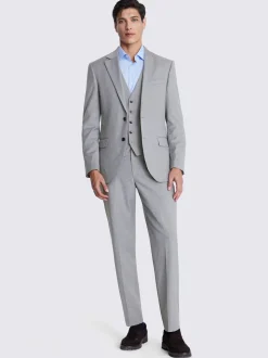 MOSS Light Grey Regular Fit Stretch Suit Jacket