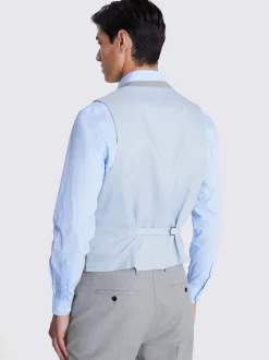 MOSS Light Grey Regular Fit Stretch Suit Waistcoat