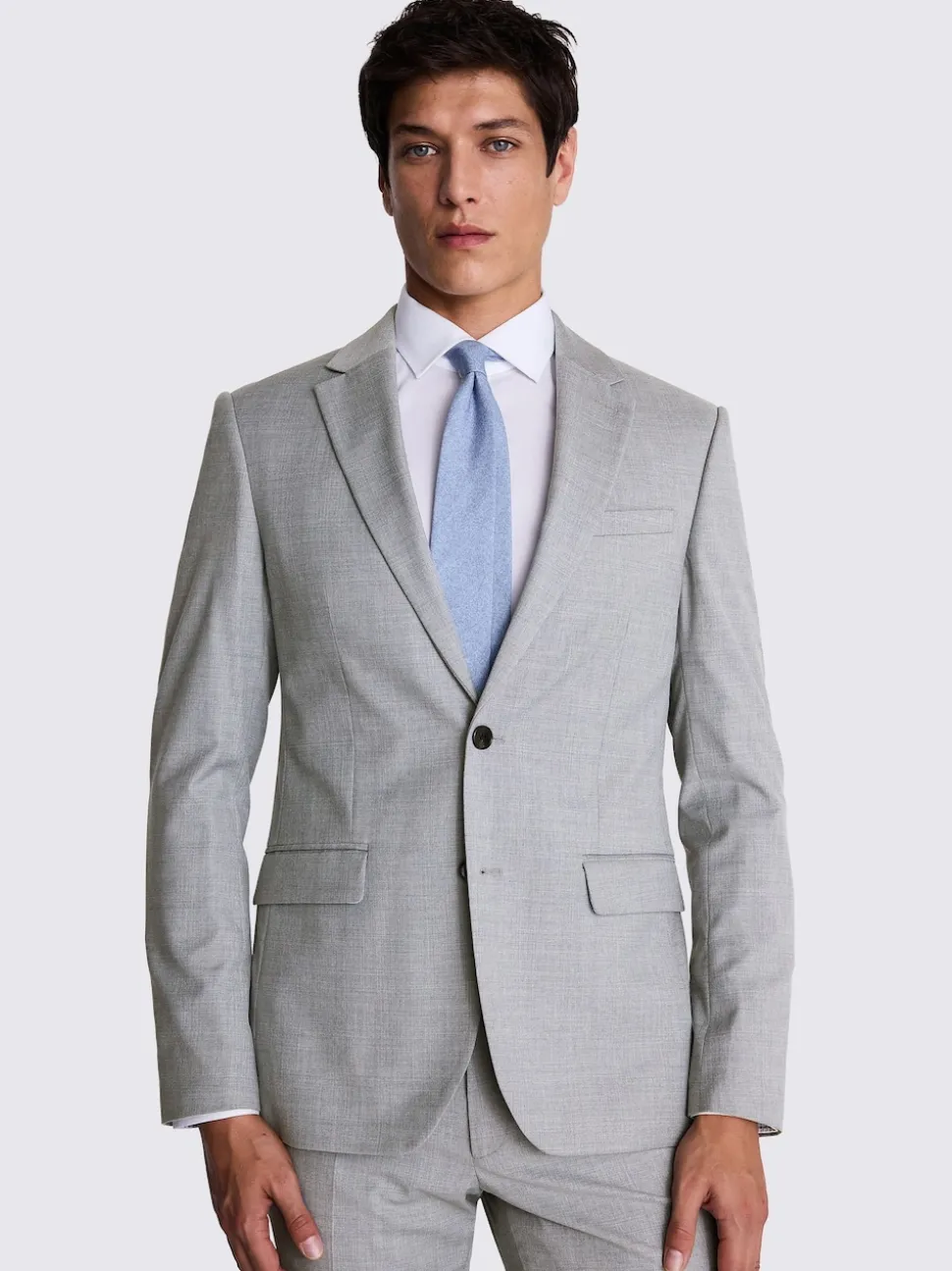 MOSS Light Grey Slim Regular Fit Stretch Suit Jacket