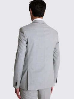 MOSS Light Grey Slim Regular Fit Stretch Suit Jacket