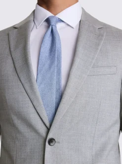 MOSS Light Grey Slim Regular Fit Stretch Suit Jacket