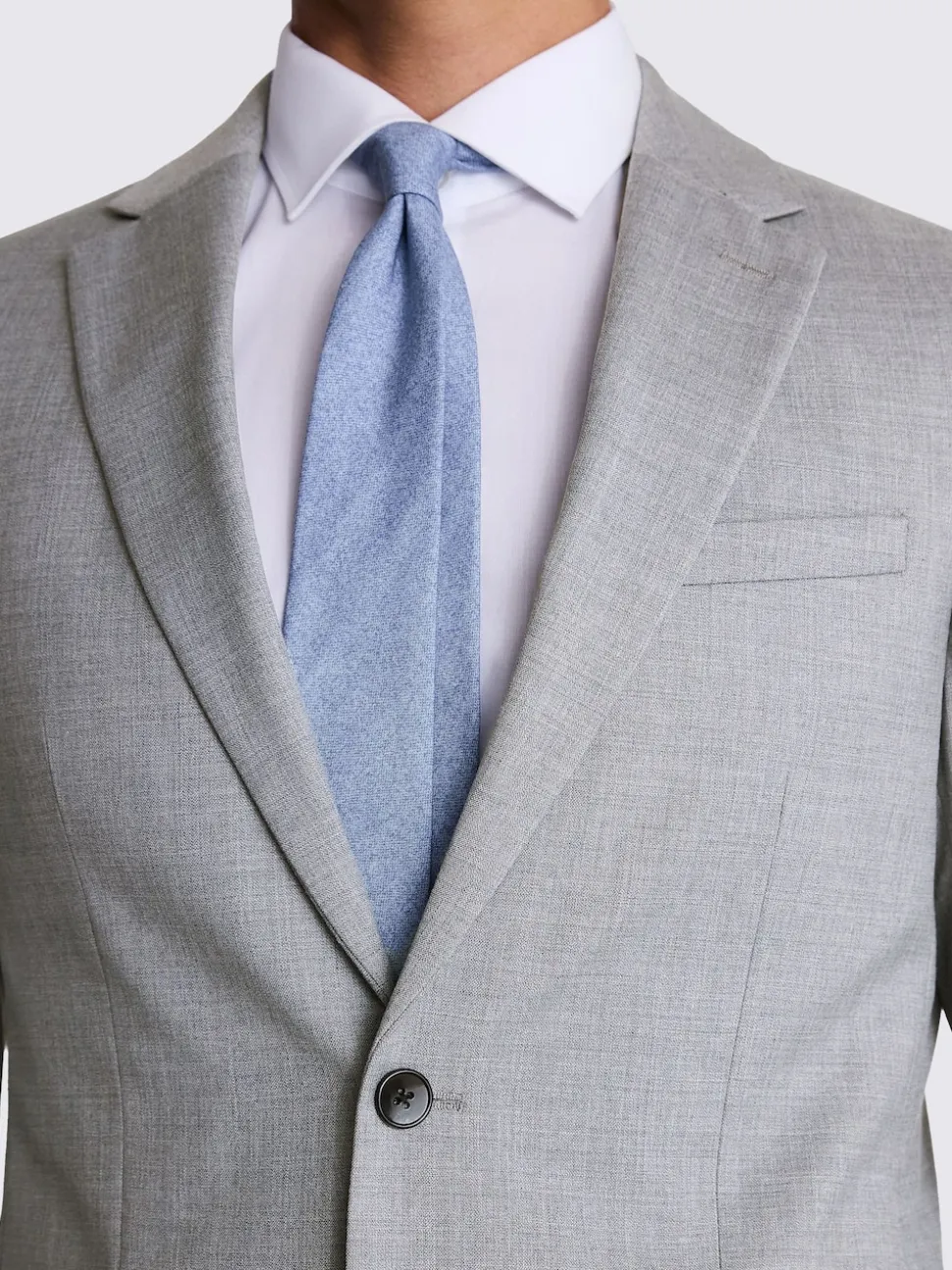 MOSS Light Grey Slim Regular Fit Stretch Suit Jacket