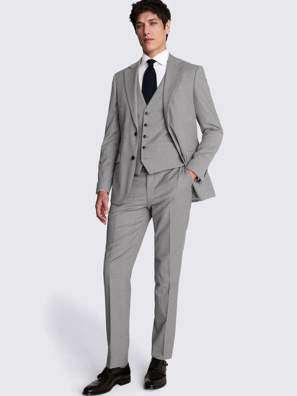 MOSS Light Grey Tailored Regular Fit Stretch Suit Jacket
