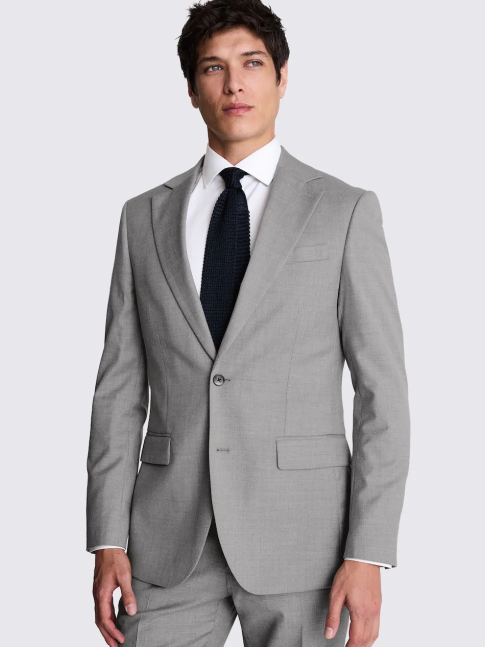 MOSS Light Grey Tailored Regular Fit Stretch Suit Jacket