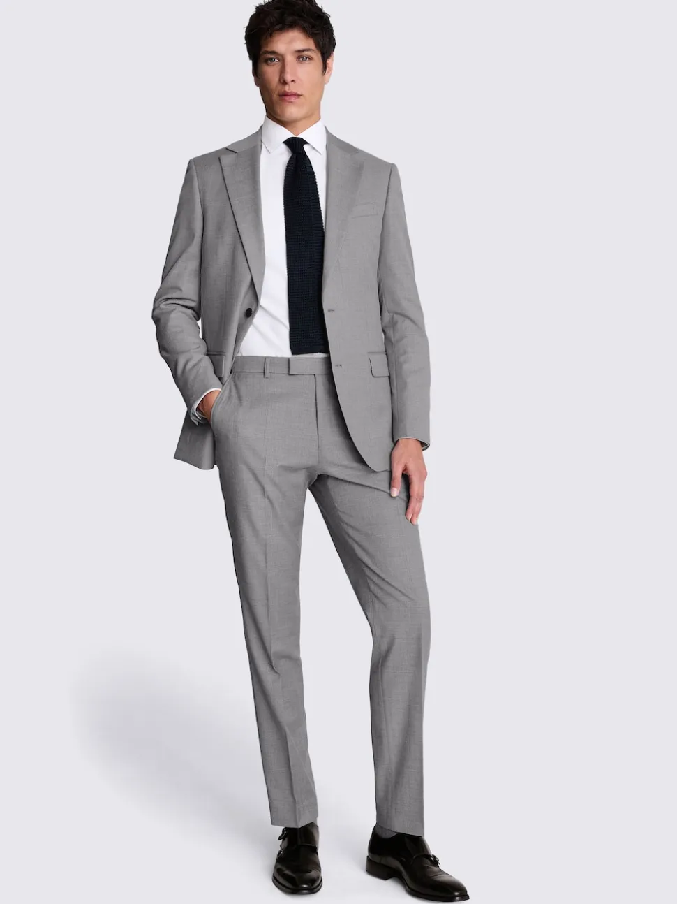 MOSS Light Grey Tailored Regular Fit Stretch Suit Jacket