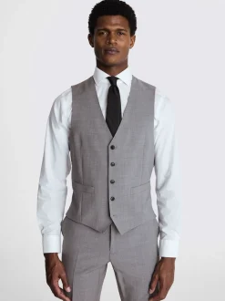 MOSS Light Grey Tailored Performance Suit Waistcoat