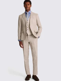 MOSS Natural Slim Fit Linen Suit Jacket
