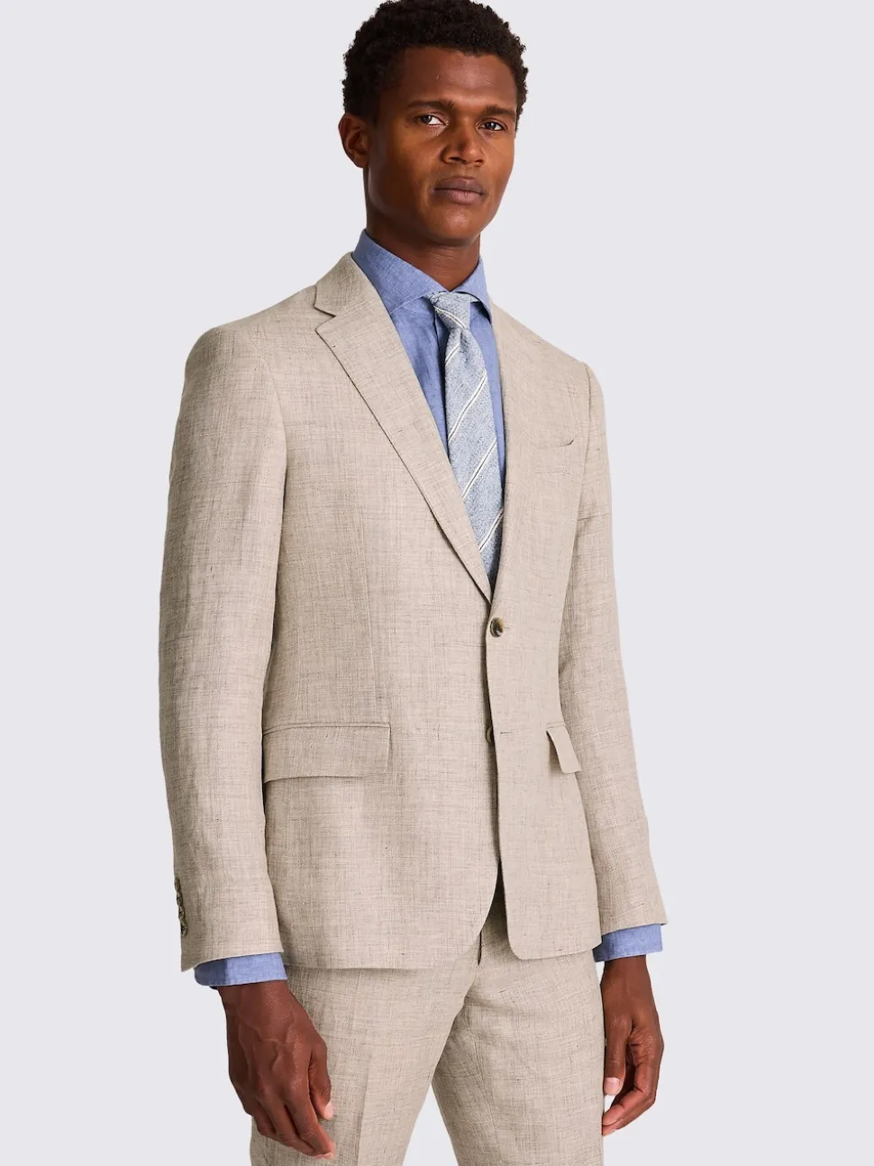MOSS Natural Slim Fit Linen Suit Jacket