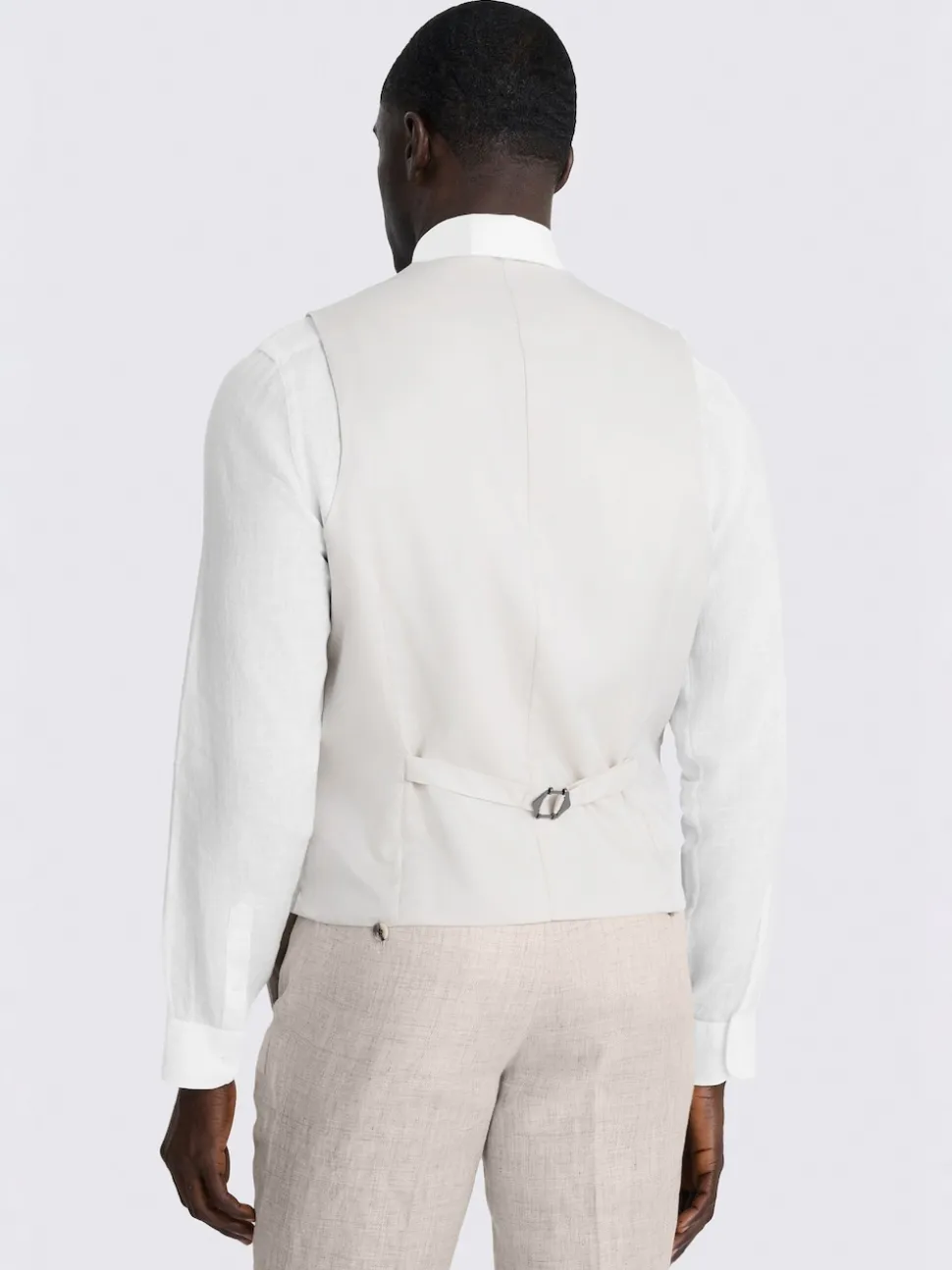 MOSS Natural Tailored Fit Linen Waistcoat