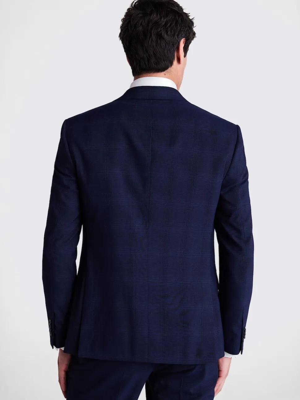 MOSS Navy Check Slim Suit Jacket