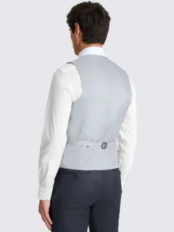 MOSS Navy Check Tailored Performance Suit Waistcoat