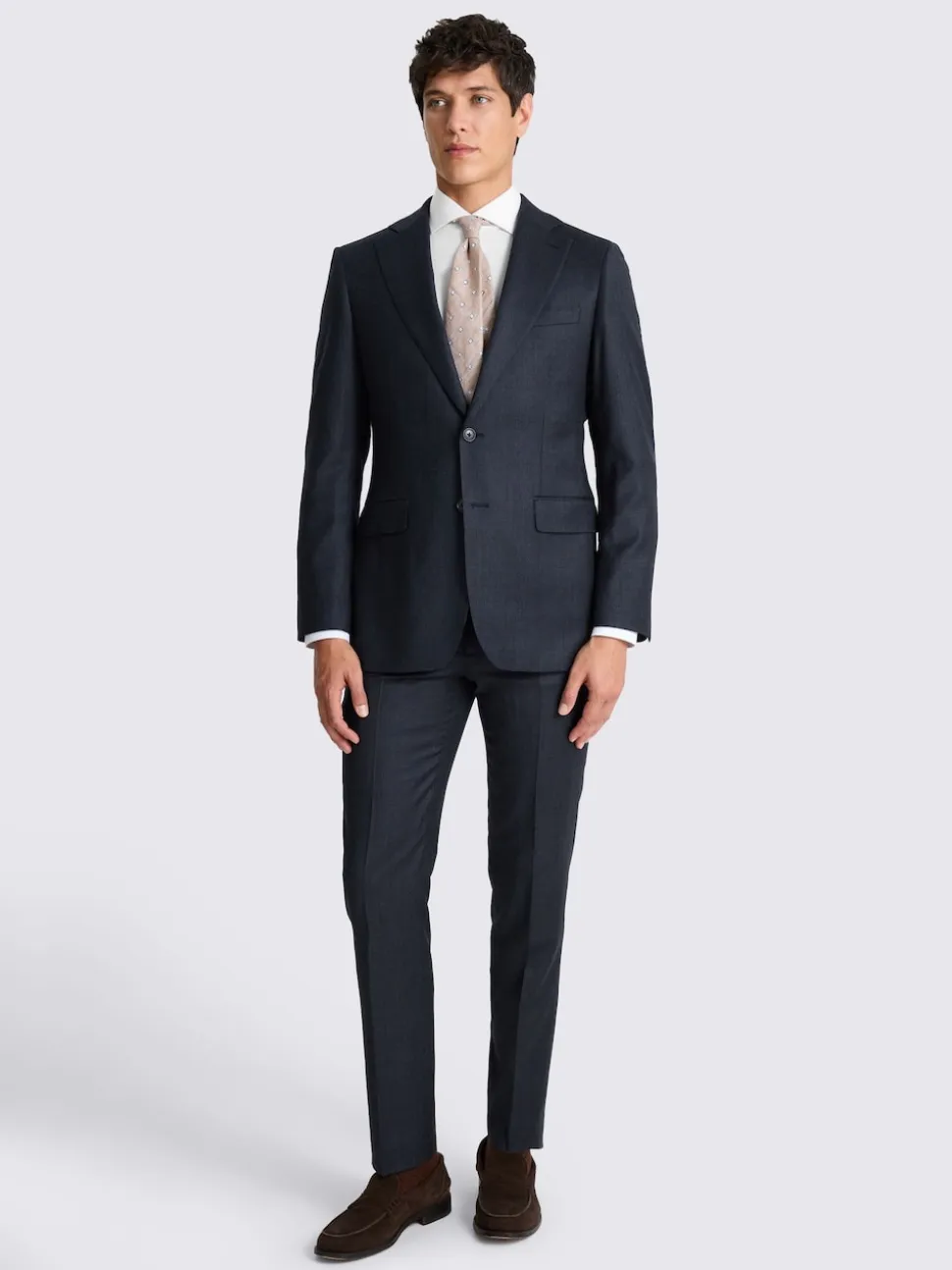 MOSS Navy Check Tailored Performance Suit Jacket