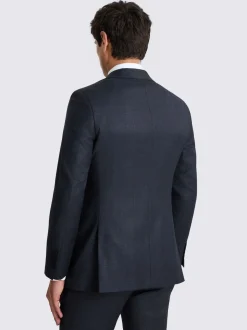 MOSS Navy Check Tailored Performance Suit Jacket