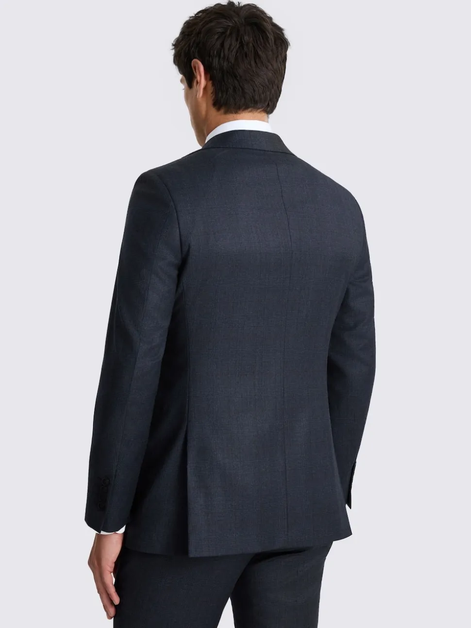 MOSS Navy Check Tailored Performance Suit Jacket