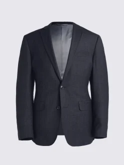 MOSS Navy Check Tailored Performance Suit Jacket