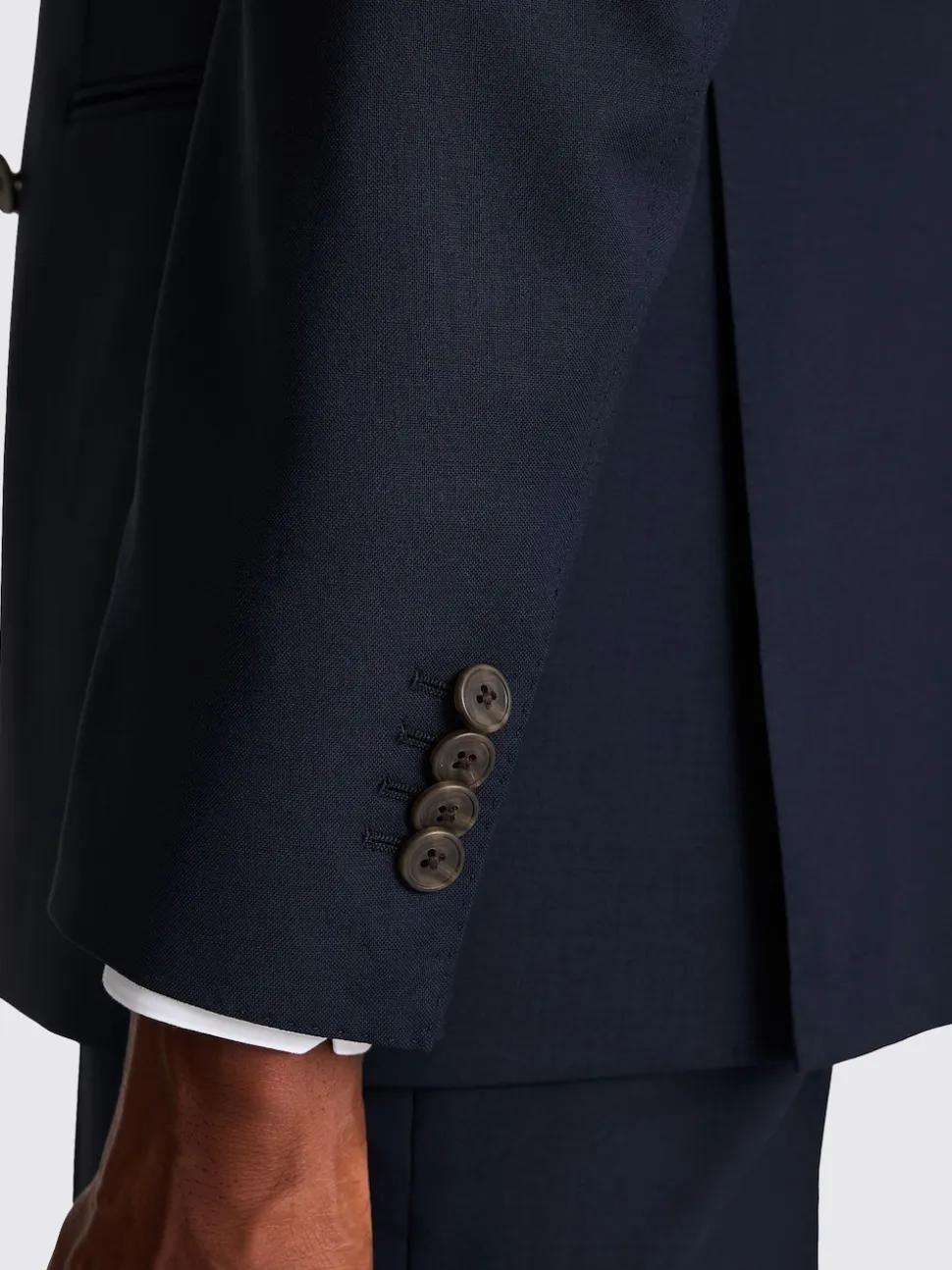 Moss Navy Tailored Double Breasted Italian Suit Jacket