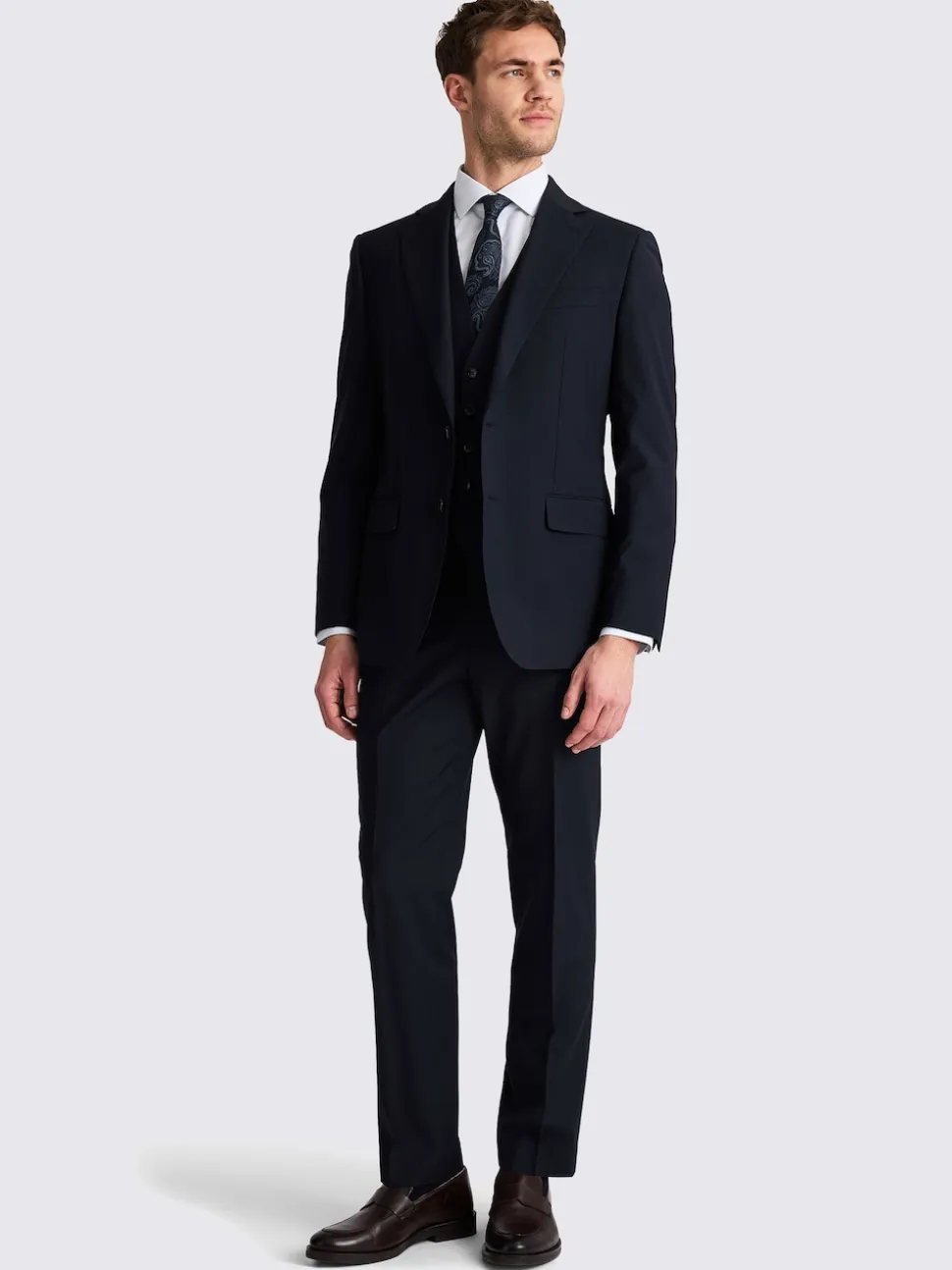 MOSS Navy Tailored Performance Suit Jacket