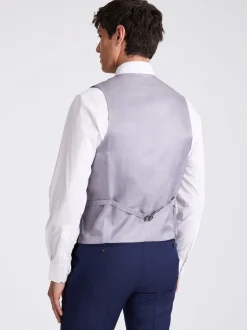 MOSS Navy Tailored Twill Suit Waistcoat