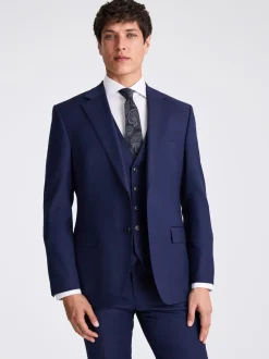 MOSS Navy Tailored Twill Suit Jacket