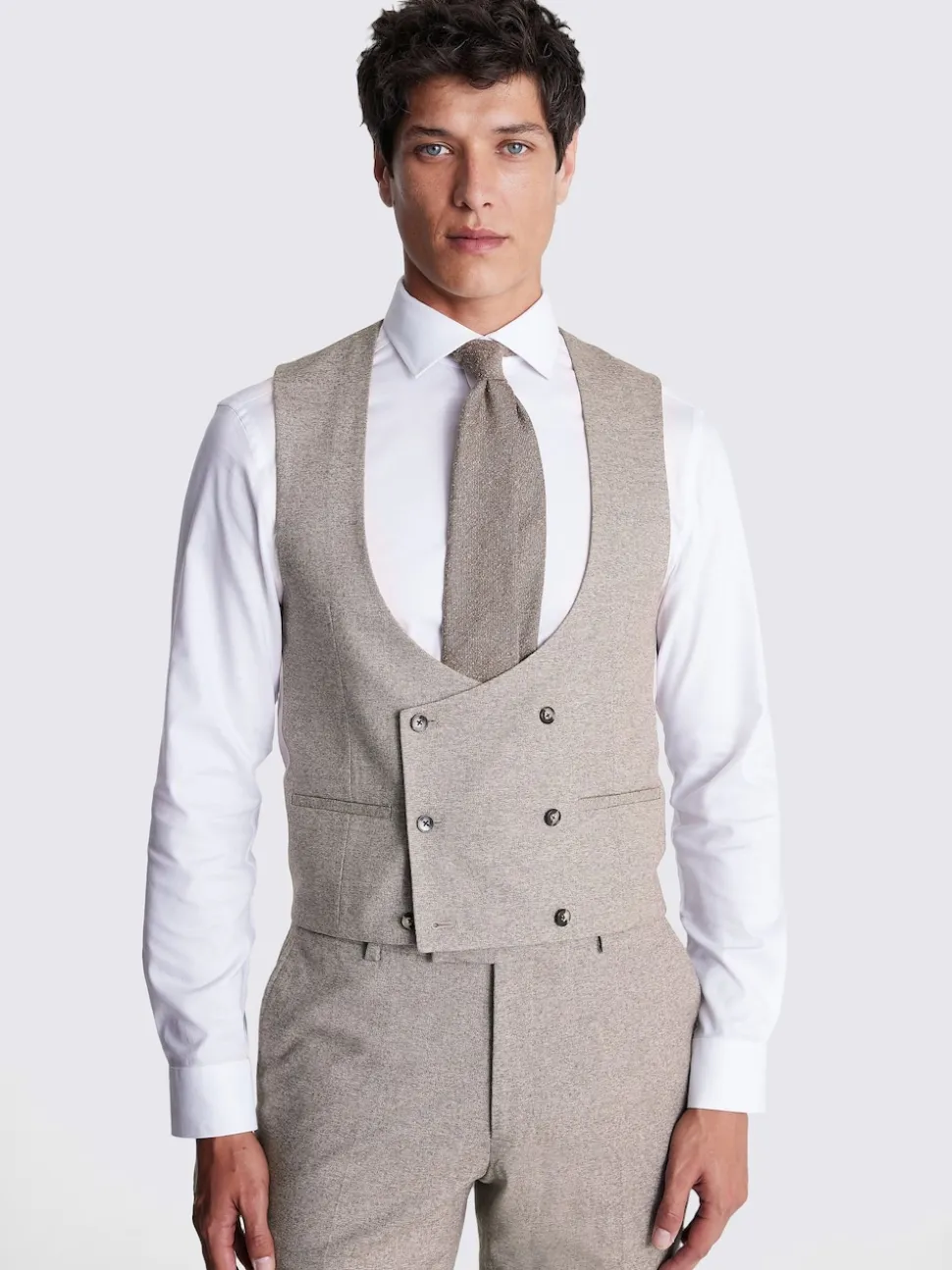 MOSS Neutral Slim Suit Waistcoat