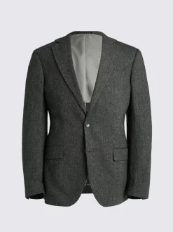 MOSS Olive Tailored Herringbone Suit Jacket