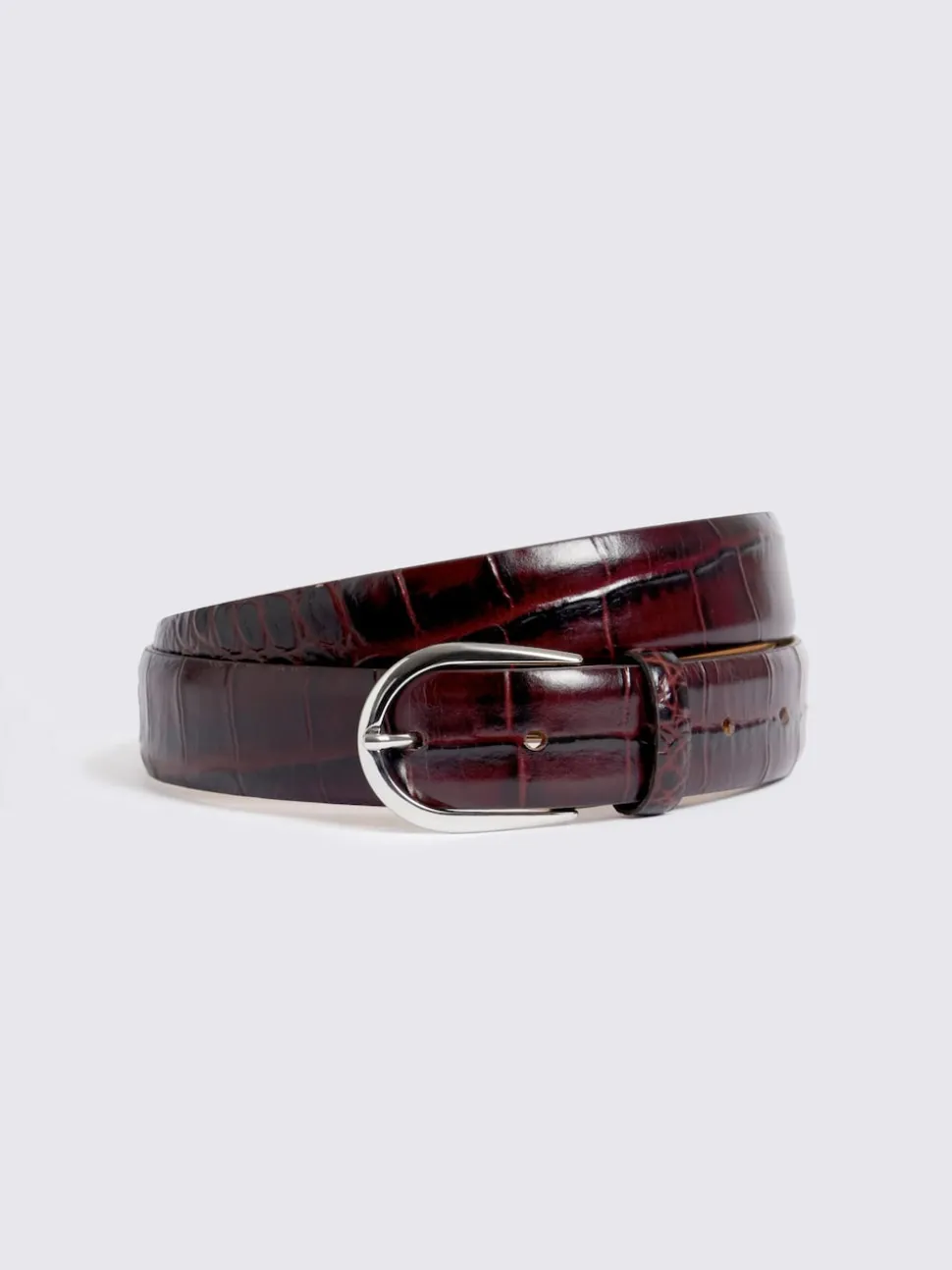 MOSS Red Italian Croc Belt