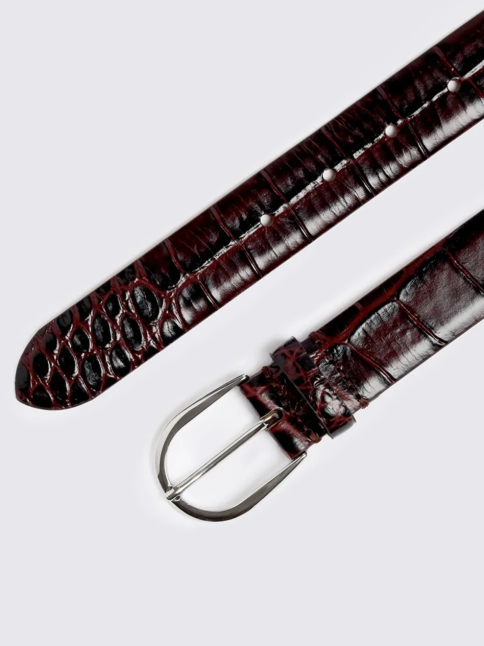 MOSS Red Italian Croc Belt