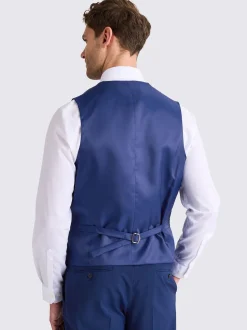 MOSS Royal Blue Tailored Fit Suit Waistcoat