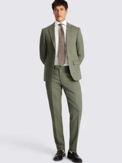MOSS Sage Slim Herringbone Tweed Suit Jacket