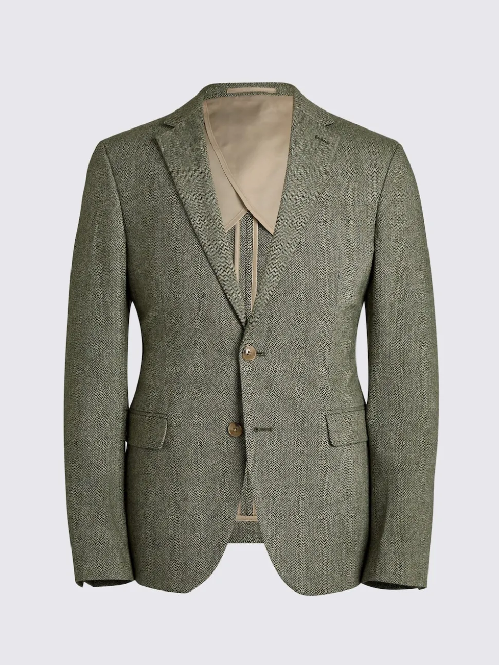 MOSS Sage Slim Herringbone Tweed Suit Jacket